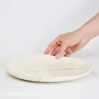 Bandeja de Bolsillo Redonda de Diseño en Porcelana Blanca y Pan de Oro - Cicatroro viadurini