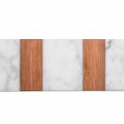 Tabla de cortar de mármol blanco Carrara y madera Made in Italy Design - Evea viadurini