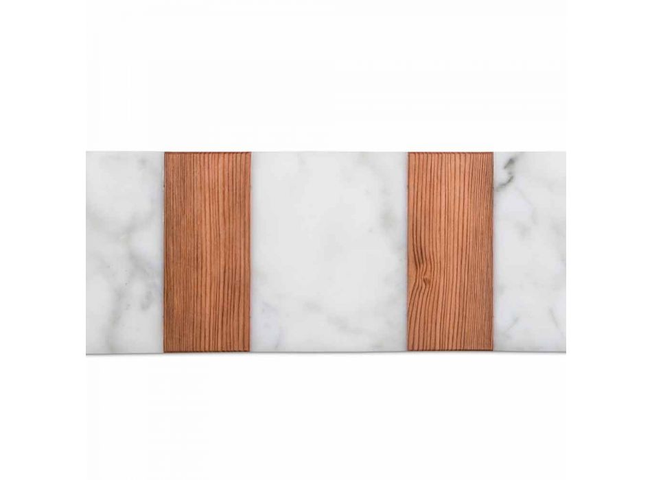Tabla de cortar de mármol blanco Carrara y madera Made in Italy Design - Evea viadurini