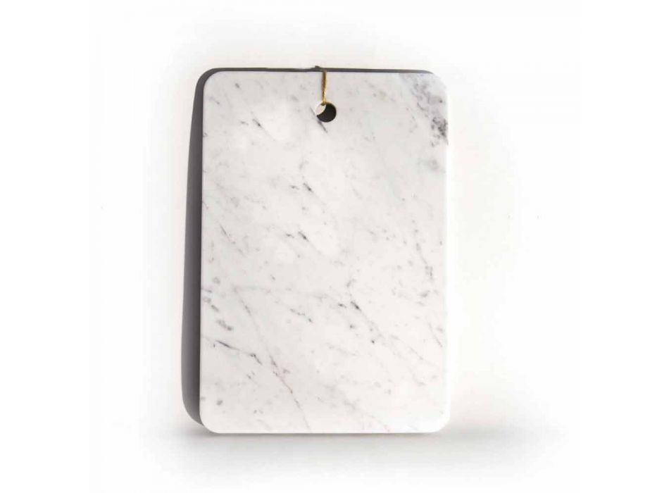 Tabla de cortar en mármol blanco de Carrarra de diseño Made in Italy - Masha viadurini