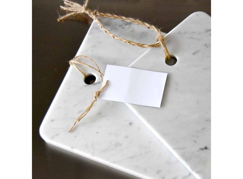 Tabla de cortar en mármol blanco de Carrarra de diseño Made in Italy - Masha viadurini