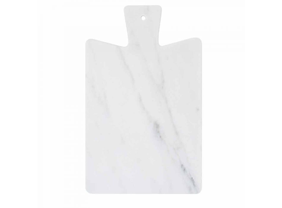 Tabla de cortar moderna en mármol blanco de Carrara hecho en Italia - Biblon viadurini