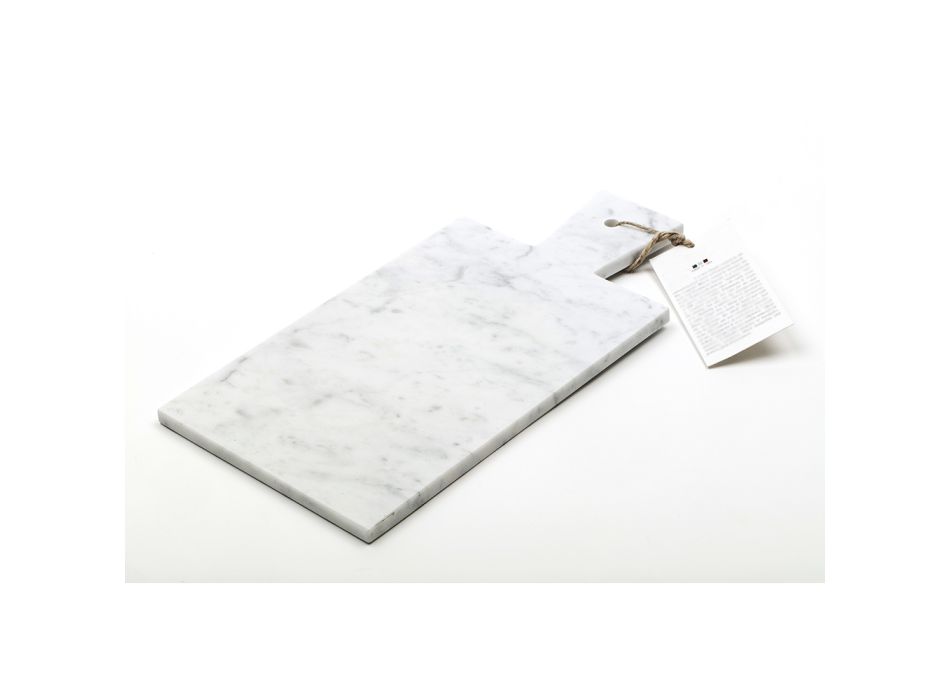Tabla de cortar moderna en mármol blanco de Carrara hecho en Italia - Biblon viadurini