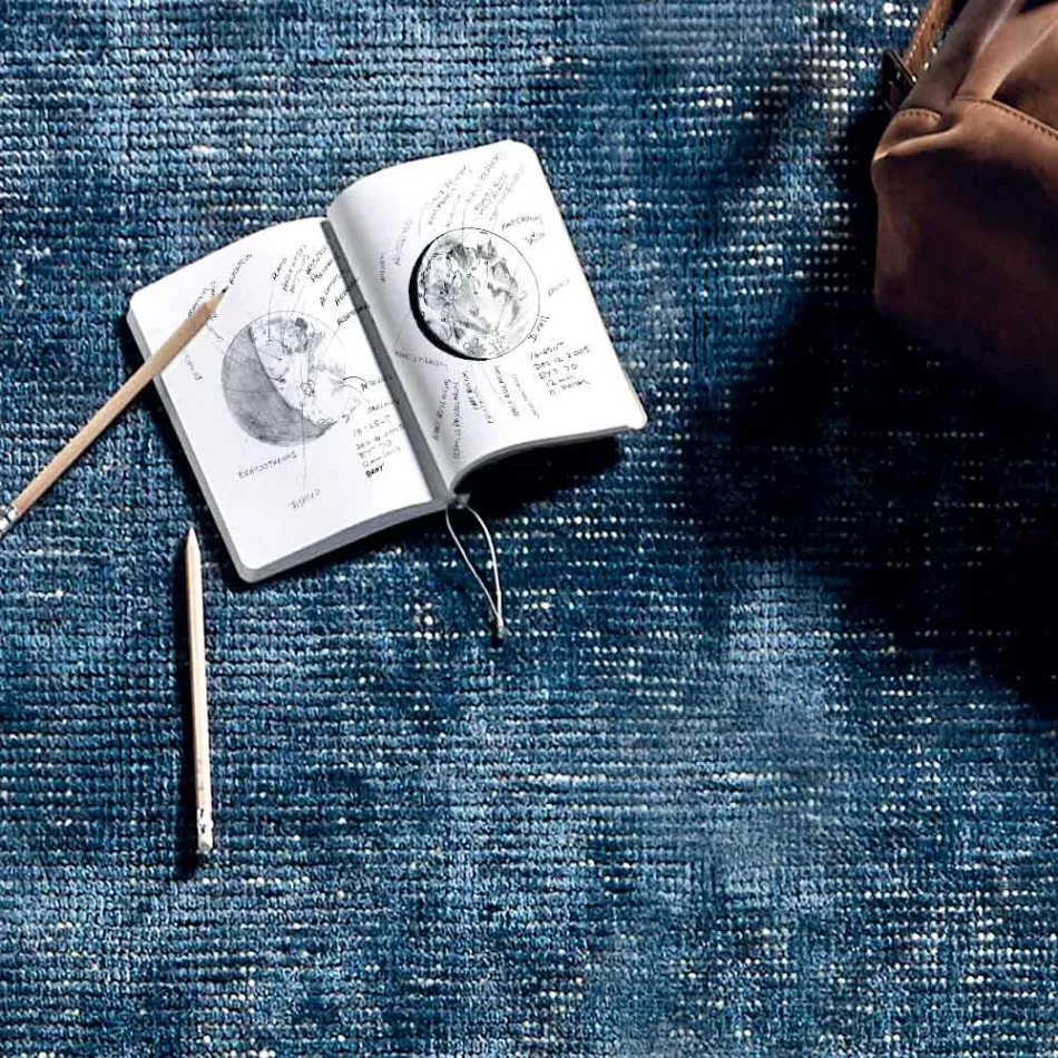 Alfombra de salón en Algodón, Viscosa y Lana Producida en telar manual - Melita viadurini