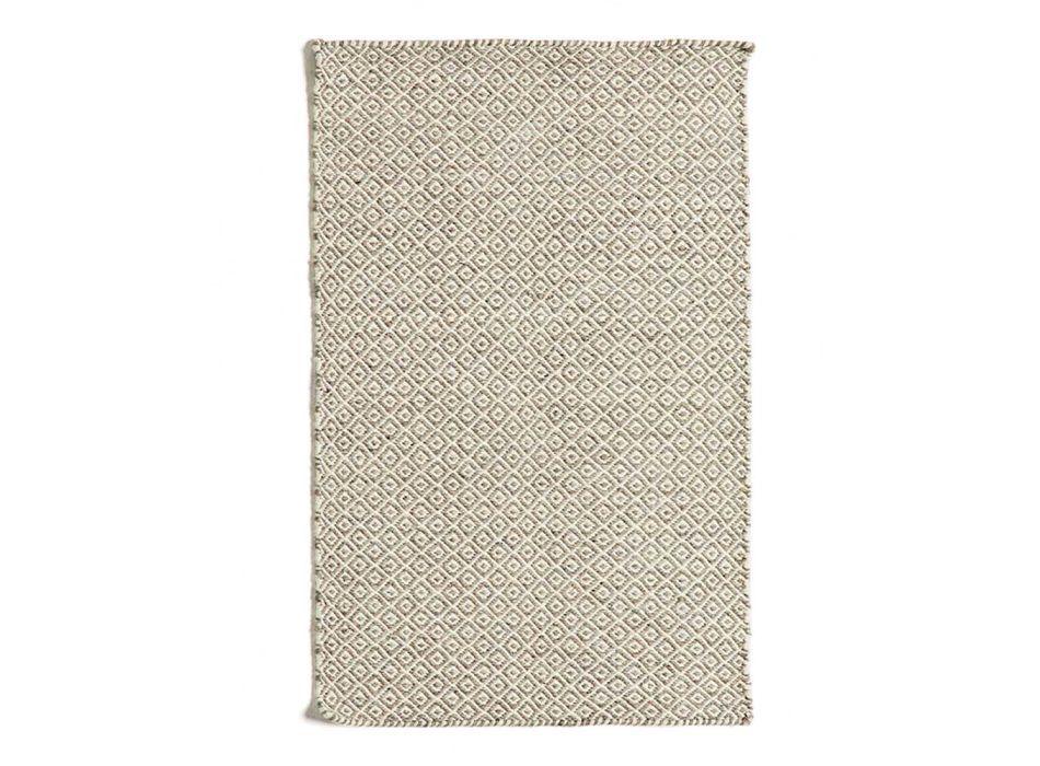 Alfombra de salón tejida a mano en lana y algodón de diseño moderno - Rivet viadurini