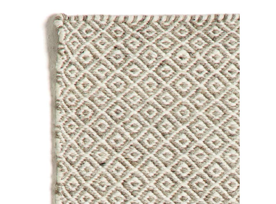 Alfombra de salón tejida a mano en lana y algodón de diseño moderno - Rivet