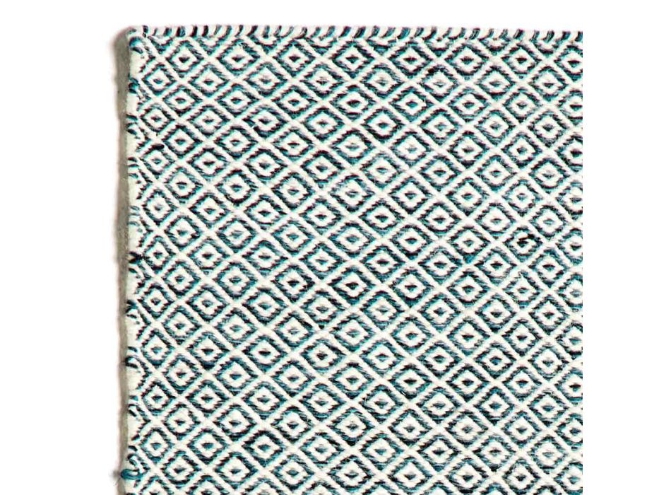 Alfombra de salón tejida a mano en lana y algodón de diseño moderno - Rivet viadurini