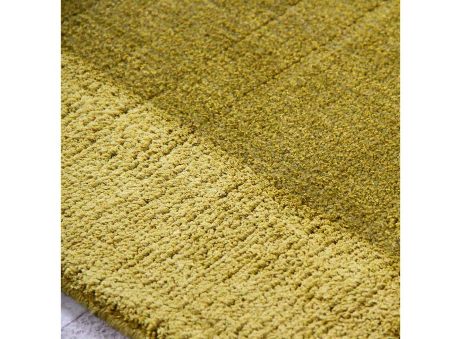 Alfombra grande de lana y seda de colores con banda de diseño moderno - Mezcla