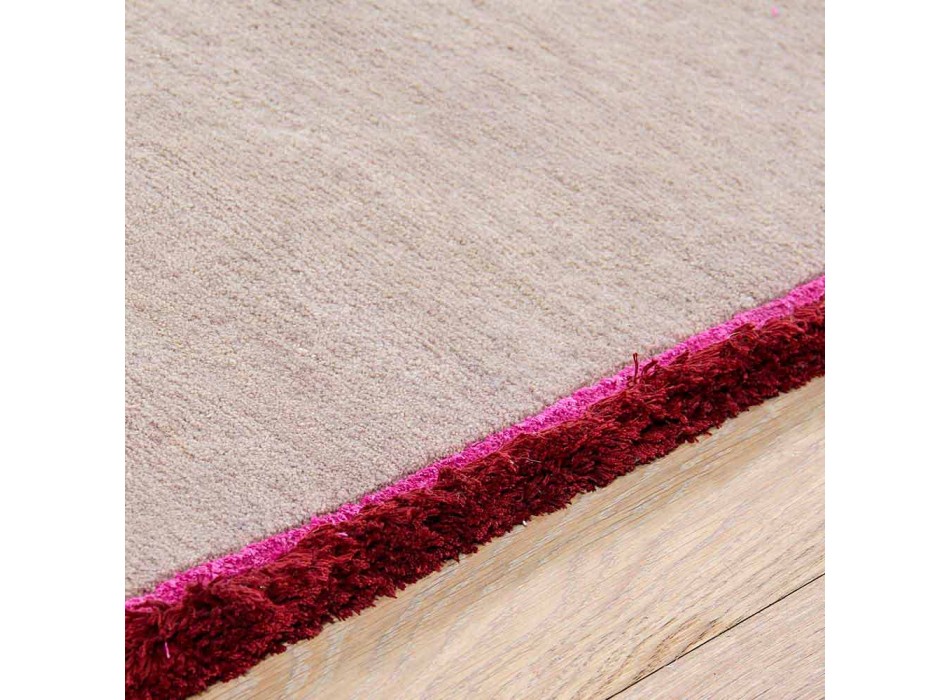 Alfombra de viscosa y algodón con flecos de colores en diseño moderno de seda - Garbino