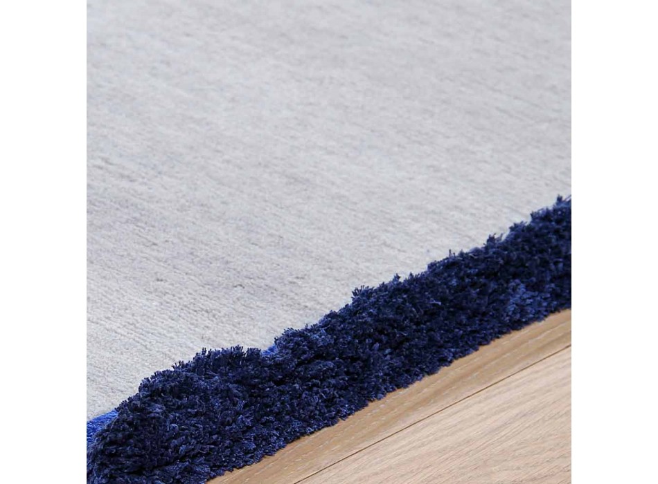 Alfombra de viscosa y algodón con flecos de colores en diseño moderno de seda - Garbino viadurini