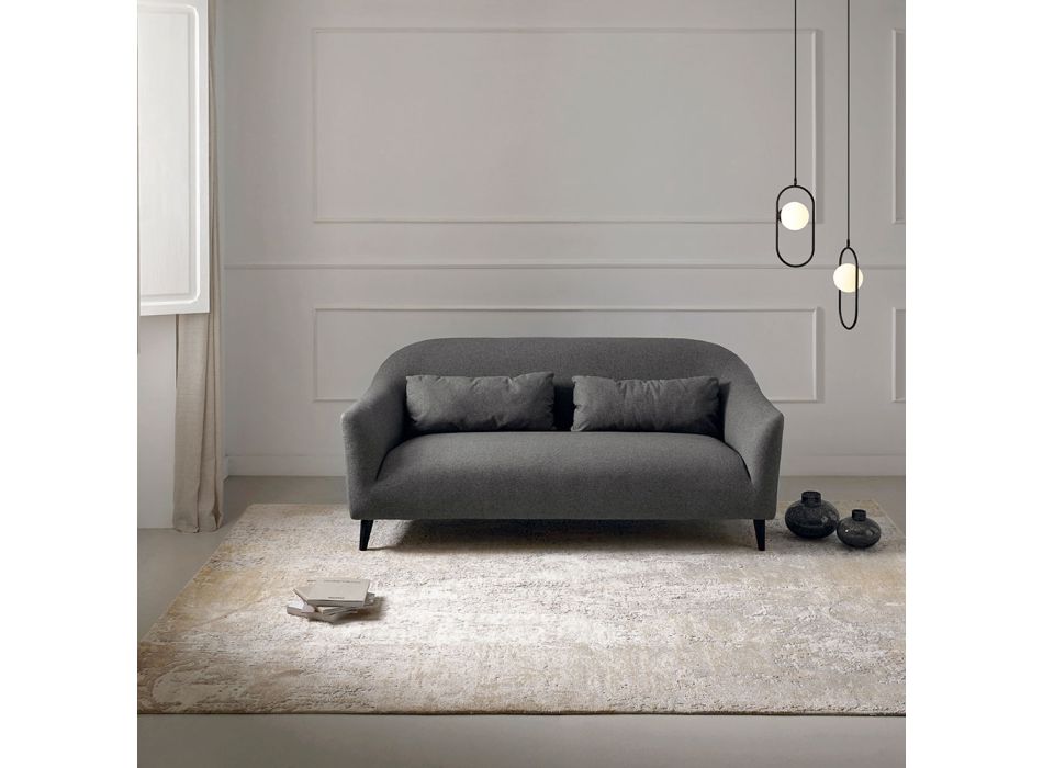 Alfombra elegante de diseño moderno para sala de estar en seda de bambú y lana - Pasha viadurini