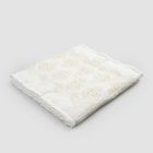 Alfombra de baño rectangular de lino blanco natural con bordado gótico - Muriel viadurini