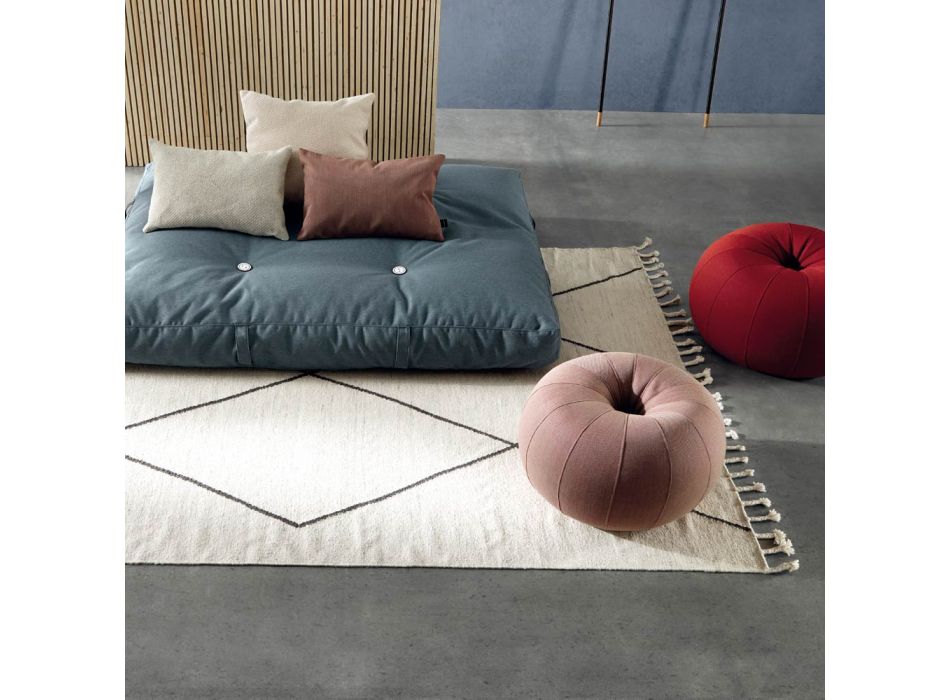 Alfombra de salón de lana y algodón con diseño geométrico moderno - Metria viadurini