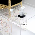 Mesas de diseño en plexiglás coloreado producido en Italia, Spinoso. viadurini