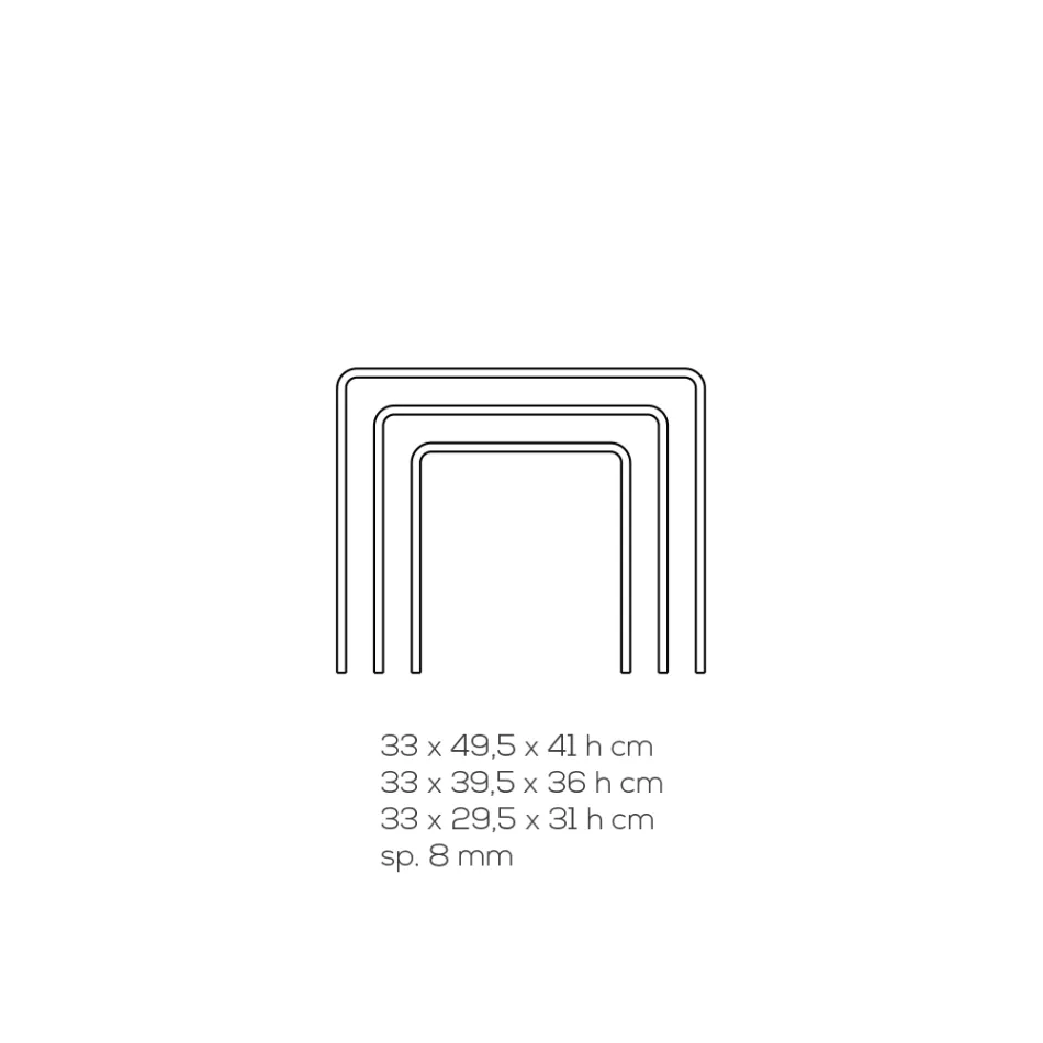 Mesas de centro para sala de estar en cristal acrílico minimalista transparente 3 piezas - Cecco viadurini