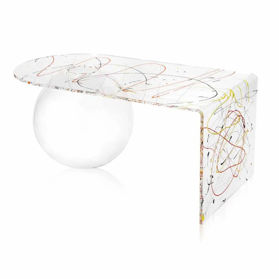 Moderna mesa de puente de plexiglás hecha en Italia, Bolly viadurini