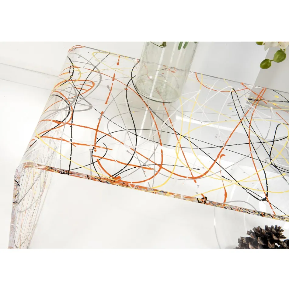 Mesa de puente moderna en plexiglás hecha en Italia, Bolly viadurini