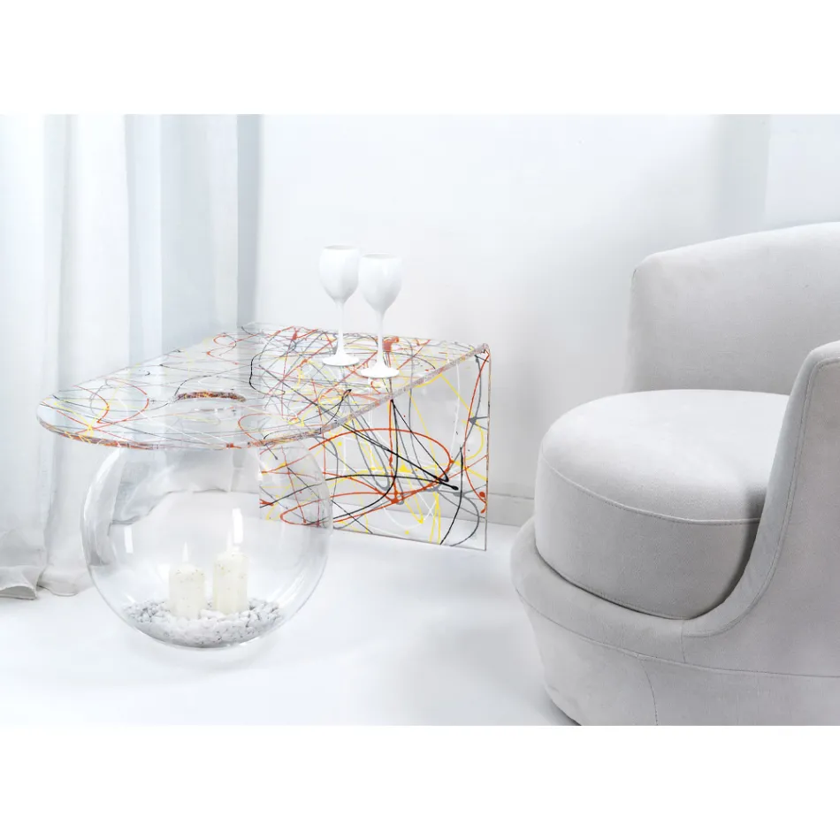 Mesa de puente moderna en plexiglás hecha en Italia, Bolly viadurini