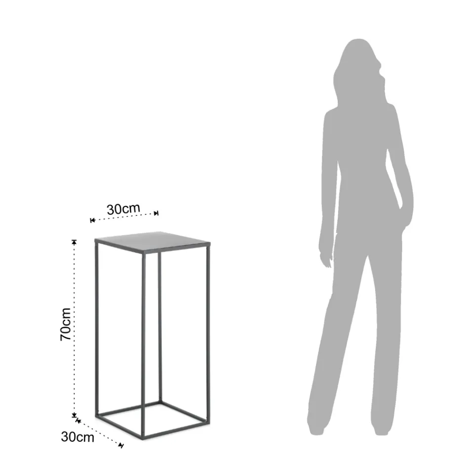 Mesa de centro alta en acero - Osmio viadurini