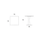 Mesa de centro alta cuadrada de metal inclinado y tapa de cerámica mate - Coriko viadurini