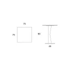 Mesa de centro alta cuadrada de metal inclinado y tapa de cerámica mate - Coriko viadurini