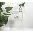 Mesita de noche de mesa baja en plexiglás transparente Made in Italy - Alamain viadurini