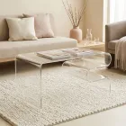 Mesa de centro Dennis de plexiglás transparente, fabricada en Italia. viadurini