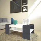 Mesa de Centro Baja para Salón en Madera Blanca 3 Acabados - Rames viadurini