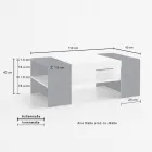 Mesa de Centro Baja para Salón en Madera Blanca 3 Acabados - Rames viadurini