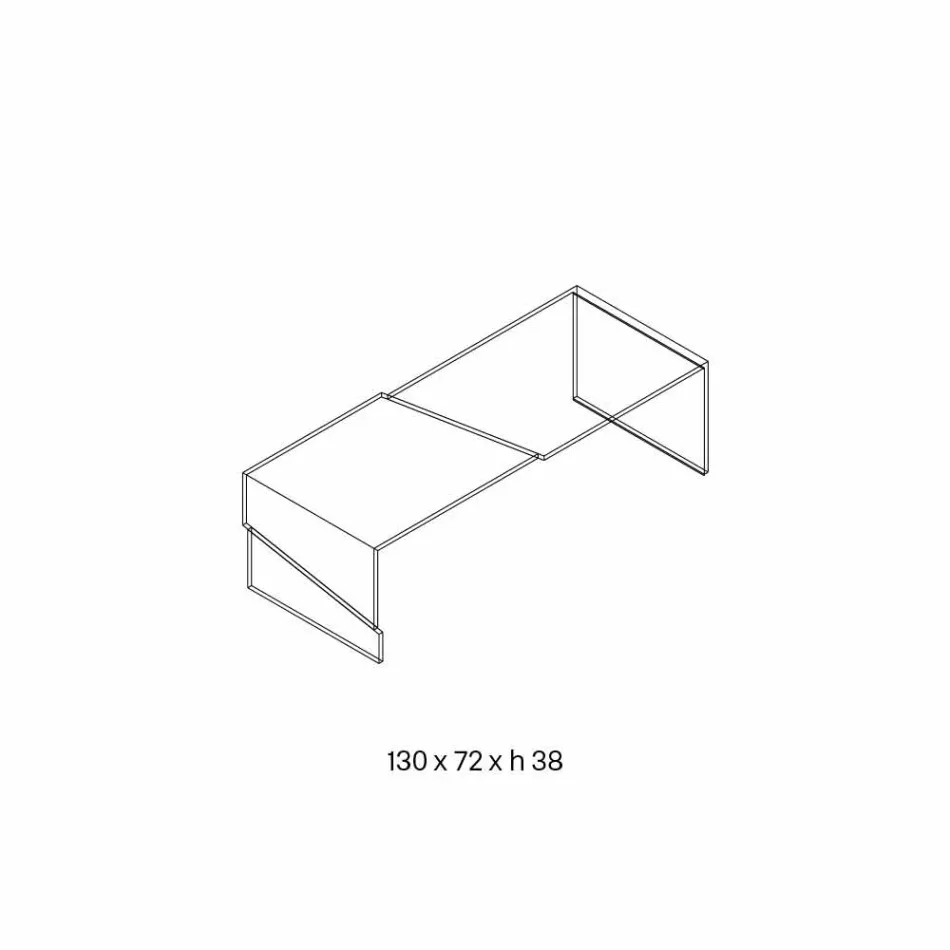 Mesa de centro baja para salón en vidrio transparente voladizo - Descuento viadurini
