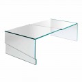 Mesa de centro baja para salón en vidrio transparente voladizo - Descuento