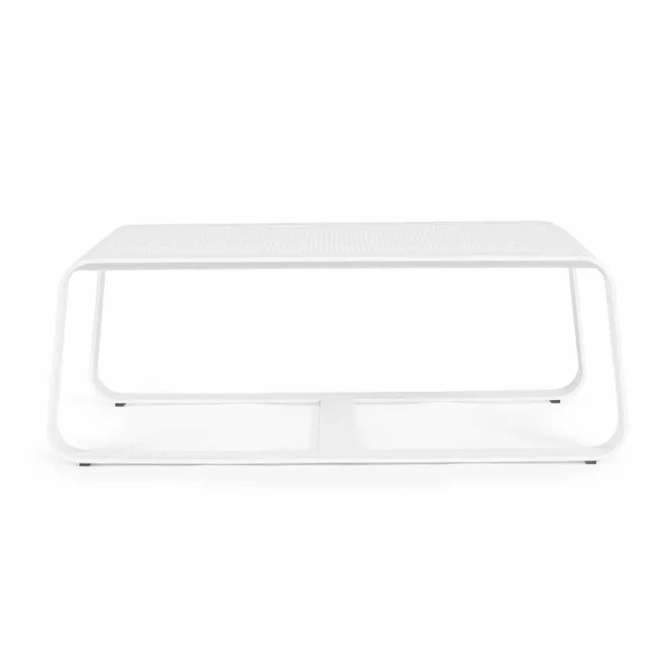 Mesa baja para exterior en aluminio pintado blanco o antracita - Aniello viadurini