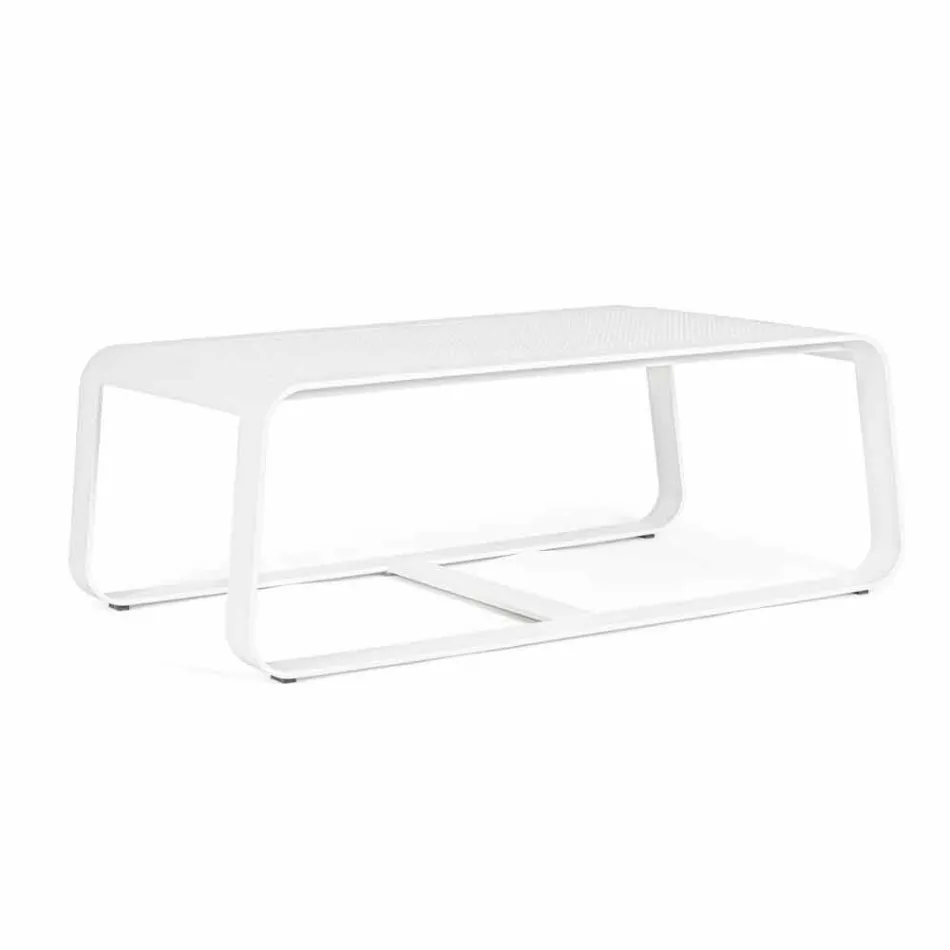 Mesa baja para exterior en aluminio pintado blanco o antracita - Aniello viadurini