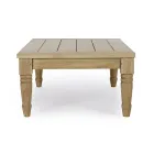 Mesa de centro baja para exterior en madera de teca con acabado rústico, Homemotion - Ronak viadurini