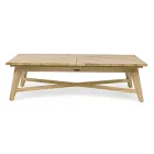 Mesa de centro baja rectangular para exterior en madera de teca, Homemotion - Stuart viadurini