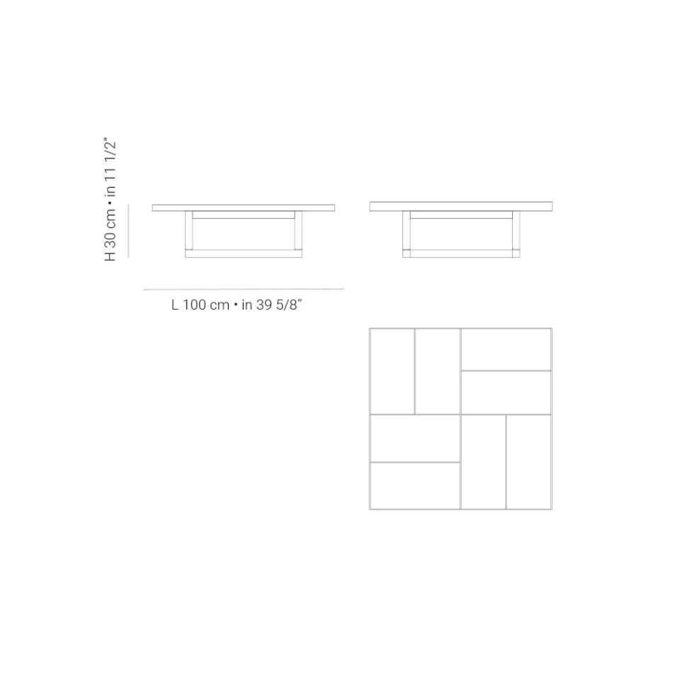 Mesita baja de jardín con tablero de losa de gres Made in Italy - Bresson viadurini