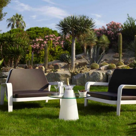 Slide Mesa baja (H50) de polietileno y vidrio fabricado en Italia. viadurini