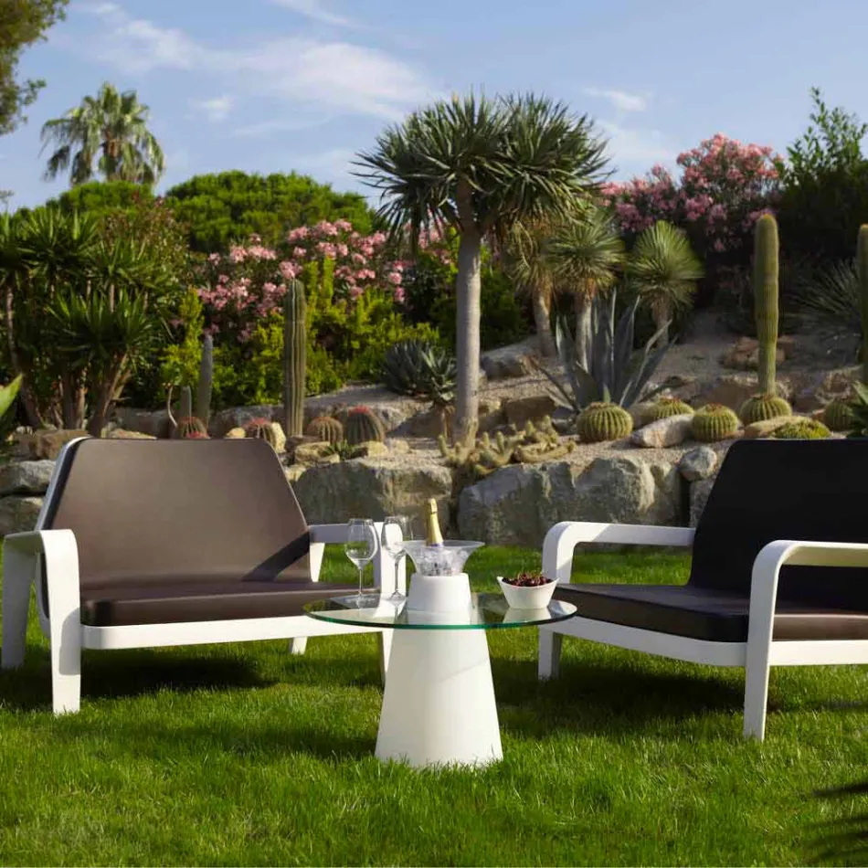 Slide Mesa baja (H50) de polietileno y vidrio fabricado en Italia. viadurini