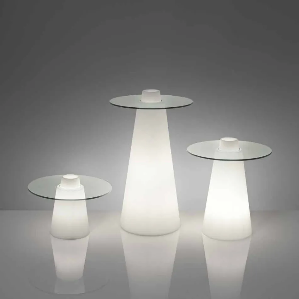 Slide Mesa baja (H50) de polietileno y vidrio fabricado en Italia. viadurini