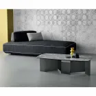 Mesa de centro baja Sala de estar Tapa de cerámica y patas de vidrio ahumado 3 Tamaños - Aleatorio viadurini