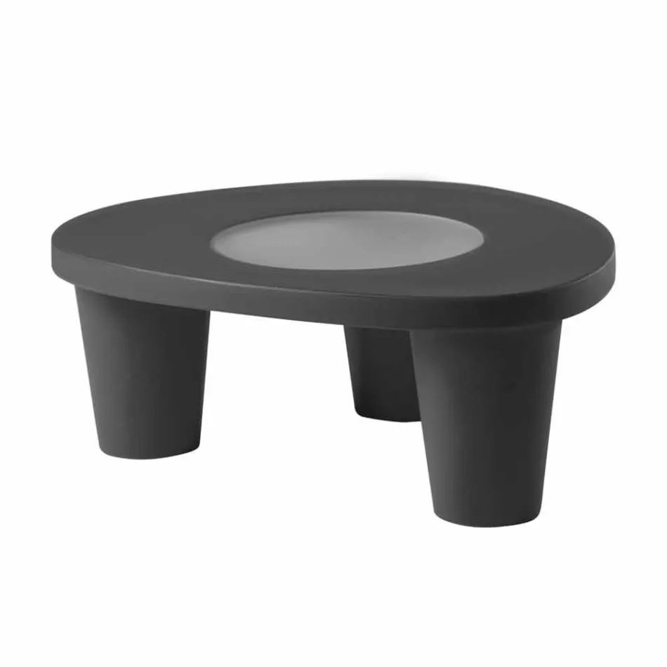 Mesa baja Low Slide Lita Table de polietileno y vidrio fabricado en Italia viadurini