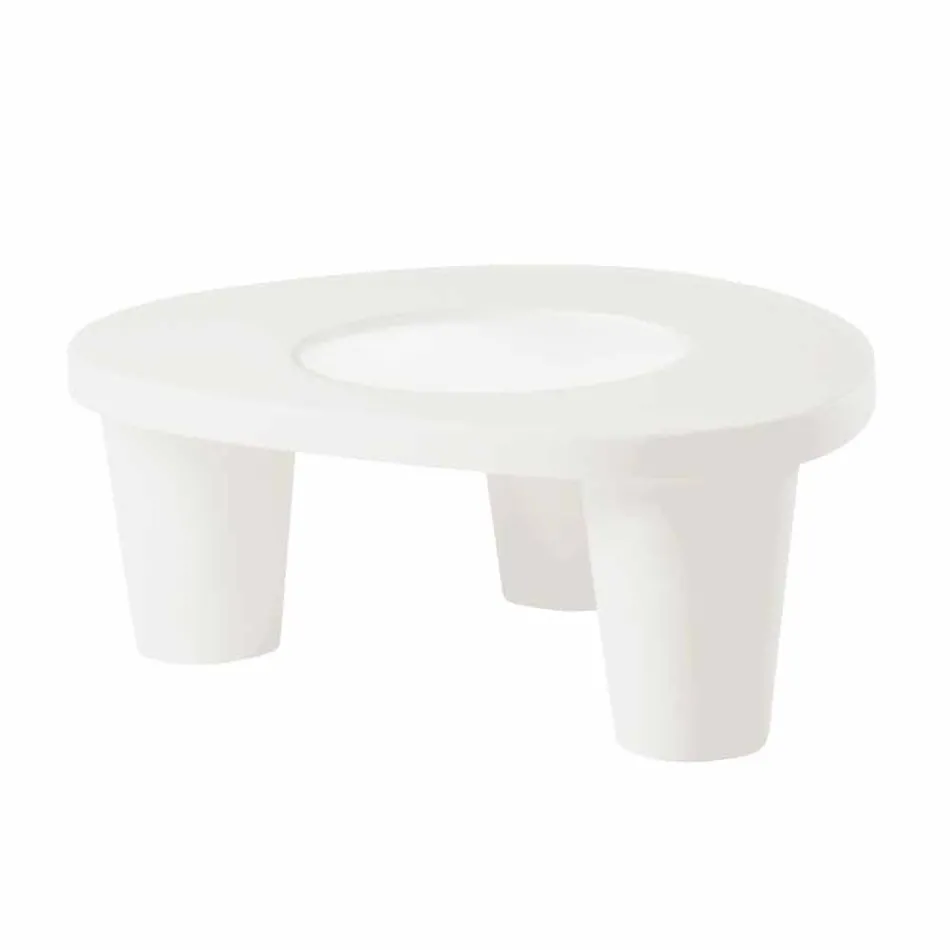 Mesa baja Low Slide Lita Table de polietileno y vidrio fabricado en Italia viadurini