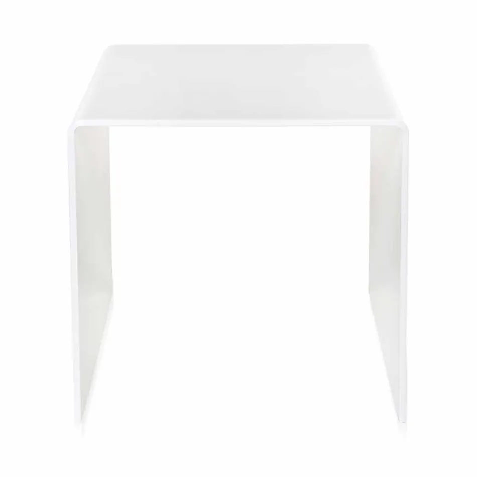 Mesita blanca de diseño moderno de 50x50cm Terry Big, hecha en Italia viadurini