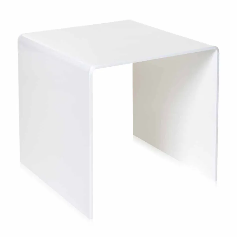 Mesita blanca de diseño moderno de 50x50cm Terry Big, hecha en Italia viadurini