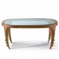 Mesa de cóctel de madera de diseño moderno W 97x P68 cm Cecilia