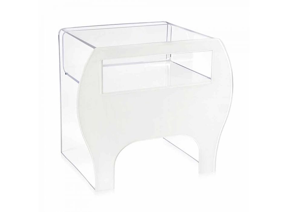 Mesa de centro / mesita de noche en cristal acrílico de diseño Mineo viadurini