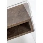 Mesita de noche reciclable en plexiglás transparente y madera - Pascoli viadurini