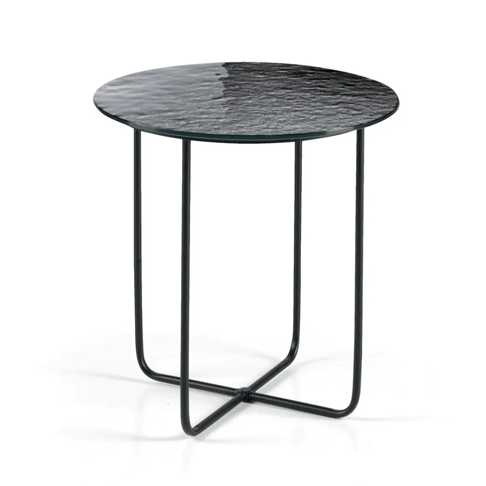 Mesa de centro con espejo y tablero de cerámica efecto mármol, fabricada en Italia - Giusta viadurini