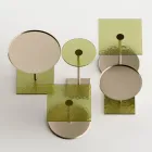 Mesa de centro con tapa redonda de vidrio o metal Made in Italy - Anakin viadurini