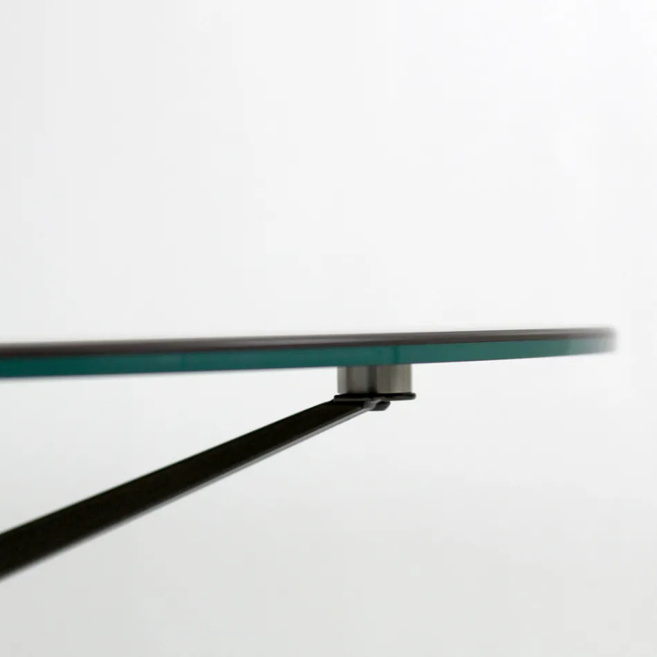 Mesita con Tapa Redonda Fabricada en Gres Made in Italy - Siste viadurini